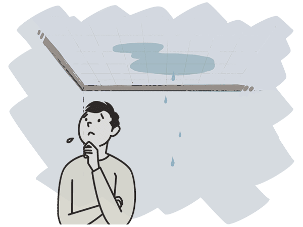 夜、静かな時に雨のポタポタ音がする